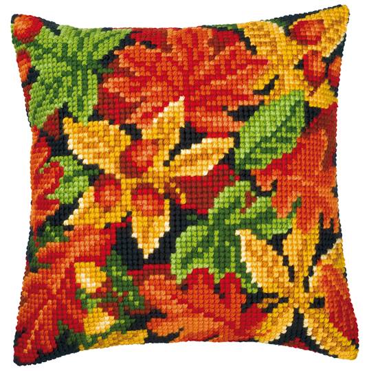 Feuilles d'Automne - kit Coussin gros trous - Vervaco