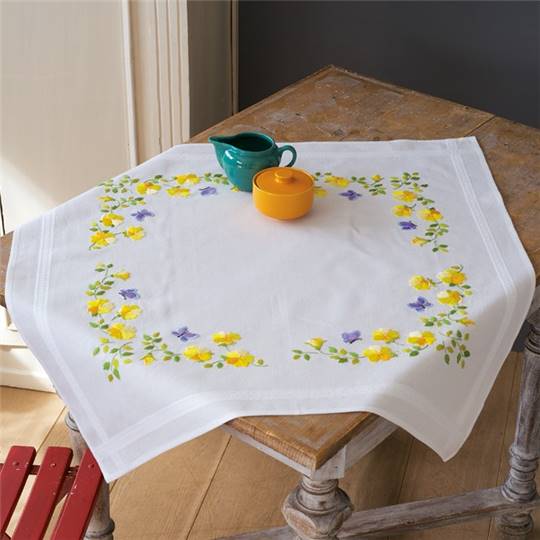 Fleurs de Printemps - Nappe à broder - Vervaco