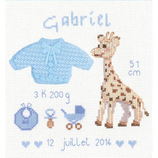 Gabriel  - Kit point de croix Naissance - Le Bonheur des Dames