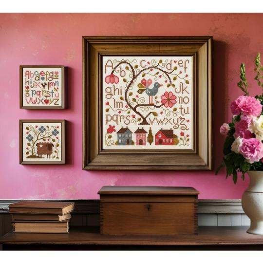 Composition Florale 1 - Fiche point de croix - Jardin Privé