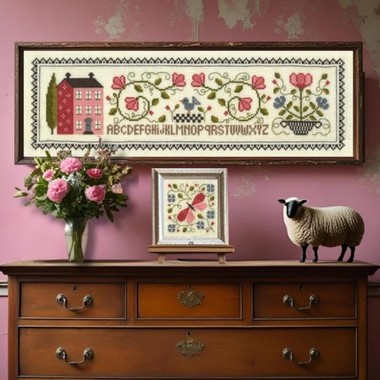 Composition Florale 2 - Fiche point de croix - Jardin Privé