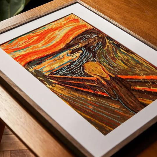 Le Cri d'Edvard Munch - Kit point de croix  - DMC