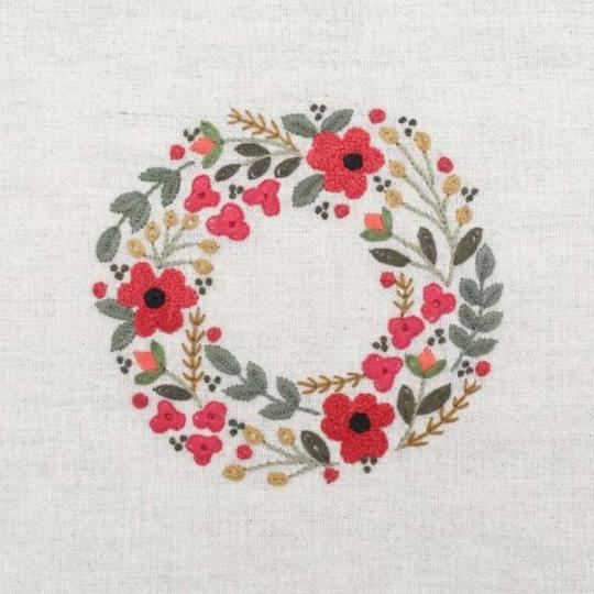 Petite couronne de Coquelicots (Juin) - Kit Un chat dans l'aiguille