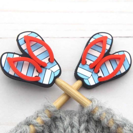2 Protège-pointes pour Aiguilles et Crochets - Tongs rayées