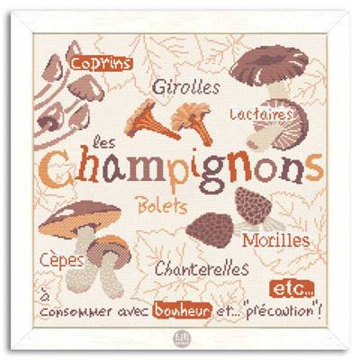 Les Champignons - Fiche point de croix G022 - Lilipoints