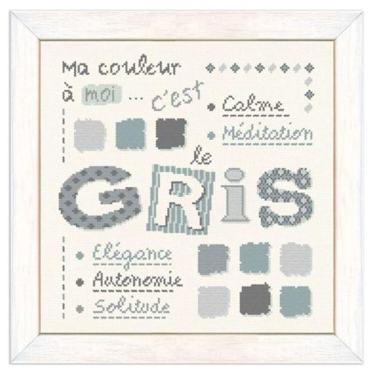 Mes Couleurs... Gris - Fiche Point de Croix X007 - Lilipoints