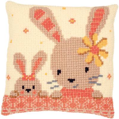 Lapins doux - Kit Coussin Gros trous - Vervaco