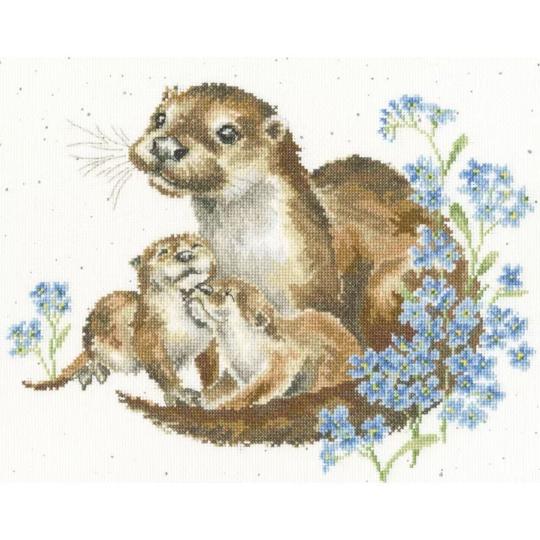 Adorable Loutre - Kit point de croix - Bothy Threads