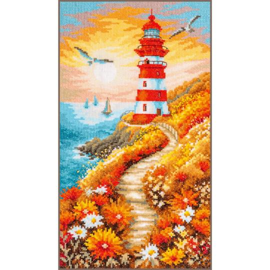 The floral lighthouse path - Kit point de croix - Lanarte