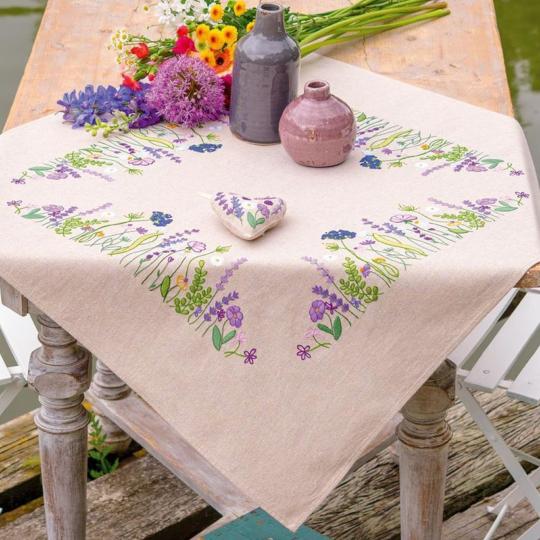 Splendeur du Jardin Lilas • Nappe à broder - Vervaco