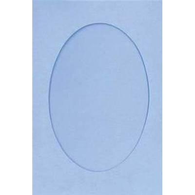 5 Cartes à Broder Ovales Bleu Ciel avec Enveloppes