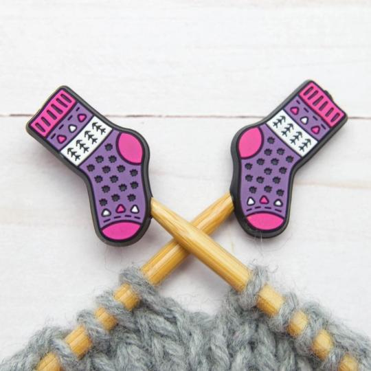 2 Protège-pointes pour Aiguilles - Chaussettes Violettes