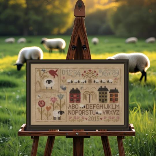 Histoires de Moutons 1 - Fiche point de croix - Jardin Privé