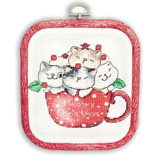 Meowy Noël  - Kit point de croix - LETISTITCH