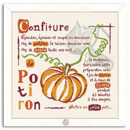 La Confiture de Potiron - Fiche point de croix Lilipoints