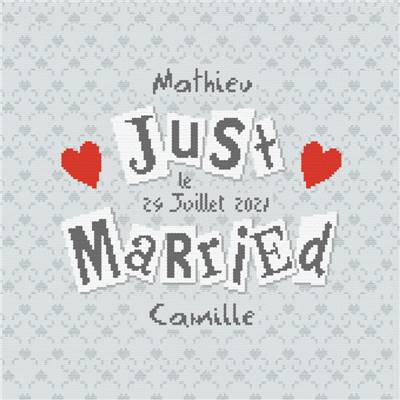 Just Married - Fiche point de croix - Lilipoints M018