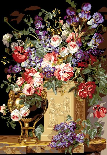 Canevas Pénélope Corbeille et Vase de Fleurs - SEG de Paris