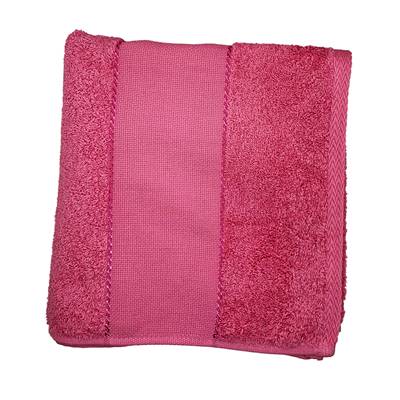Serviette de toilette à broder 50 x 100 cm - Rose Bonbon