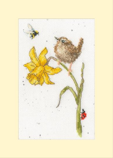 Les Oiseaux et les Abeilles - Kit Carte de Voeux - Bothy Threads