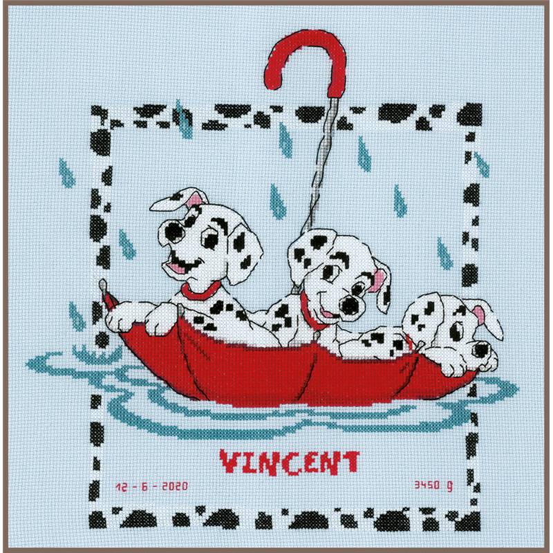 Kit Point De Croix Naissance Dalmatiens Disney Vervaco Univers Broderie