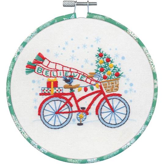 Vélo de Noël - Kit broderie traditionnelle - Dimensions