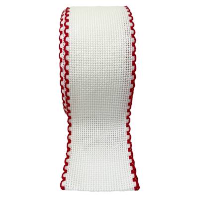 Bande Aïda 5 cm Zweigart Blanc Rouge