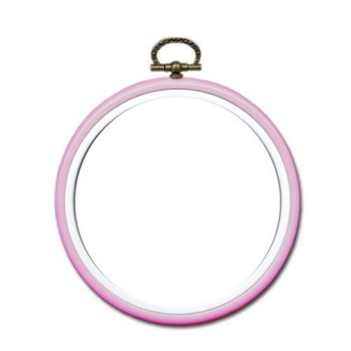 Tambour plastique rond 10 cm Rose