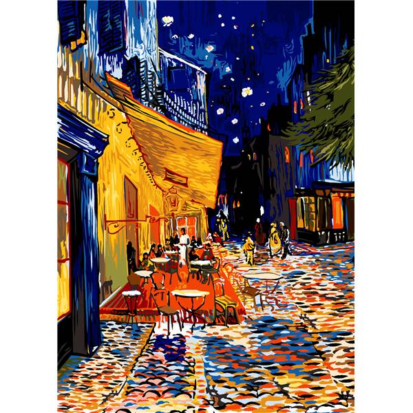 Peinture terrasse du café le soir (d'après Vincent Van Gogh)