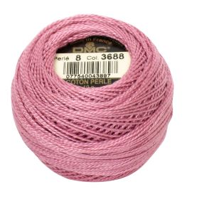 Bobine Fil Coton perlé DMC n°8 - 3688 Rose Pompadour