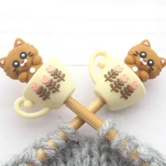 2 Protège-pointes pour Aiguilles et Crochets - Chat café