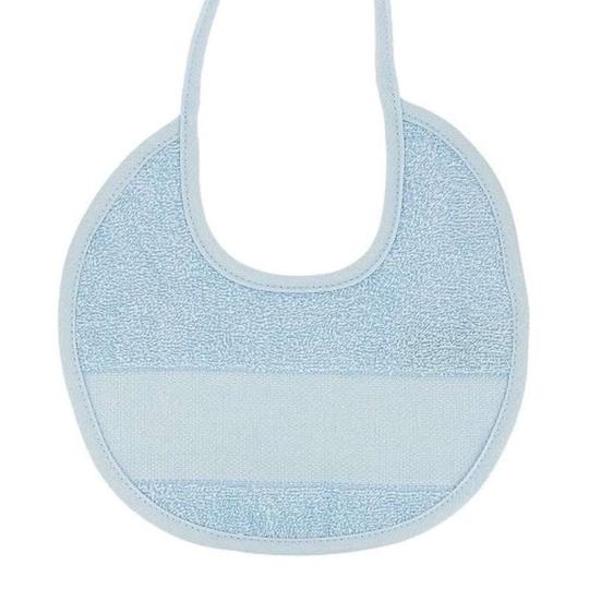 Bavoir à broder Bleu rond – Cadeau naissance