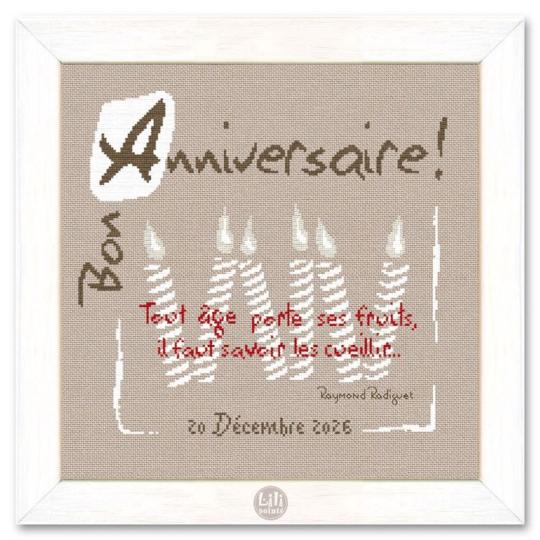 Bougies blanches - Fiche Anniversaire - Lilipoints