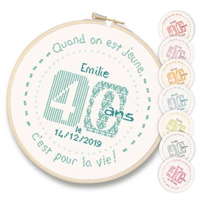 40 Ans - Fiche Point de Croix F013 - Lilipoints