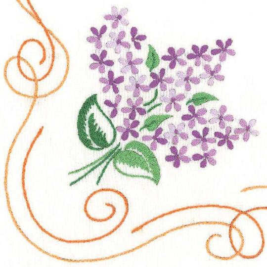 Napperon à broder Lilas et Arabesques 5 formats - Luc Créations