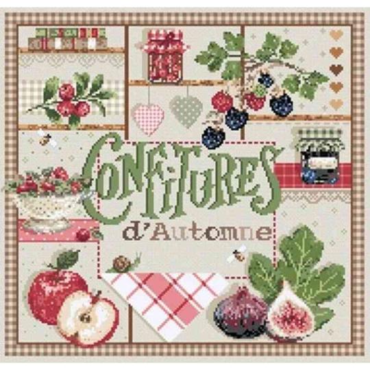 Confitures d'Automne - Fiche point de croix - Madame La Fée