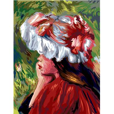 Canevas Pénélope La Fillette au Chapeau Rouge (Monet) - Margot de Paris