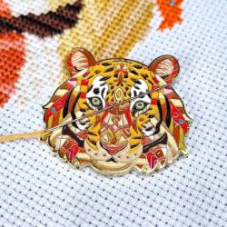 Porte-aiguilles aimanté - Tigre Coloré Mandala