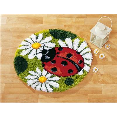 Kit Tapis à Nouer DIY - Toile Pré-imprimée 38x52 Cm, Crochet, Fils Inclus