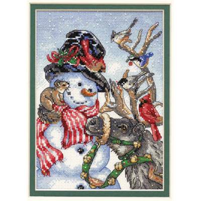 Snowman & Reeinder - Kit point de croix Noël -  Dimensions
