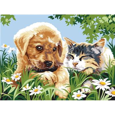 Calin d'été - Canevas Chien et Chat - SEG de Paris