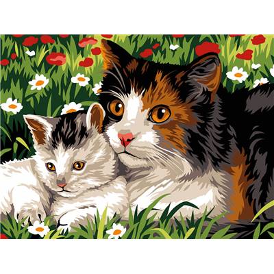 Chats dans l'herbe tendre - Canevas Pénélope - SEG de Paris