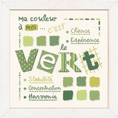 Mes Couleurs... Vert - Fiche Point de Croix X005 - Lilipoints