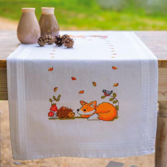 Kit chemin de table Animaux d’automne - Vervaco