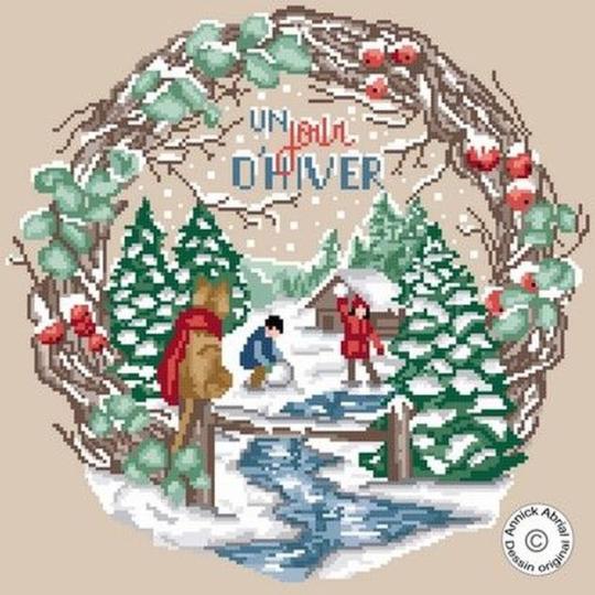 Un Jour d'Hiver - Fiche Point de Croix - Annick Abrial