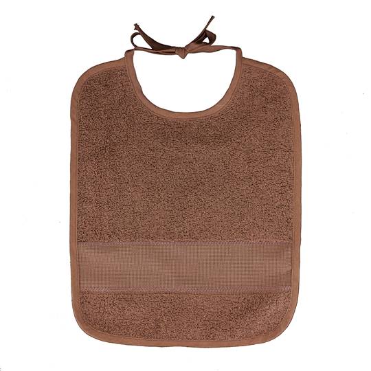 Bavoir à broder 6 mois grand modèle Marron
