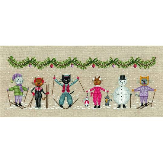 Kit Point De Croix "Le Bonheur Des Dames" - Motif Cuisine Bord De Mer, 37x12,5 Cm, Inclus Toile Aïda Et Fils DMC