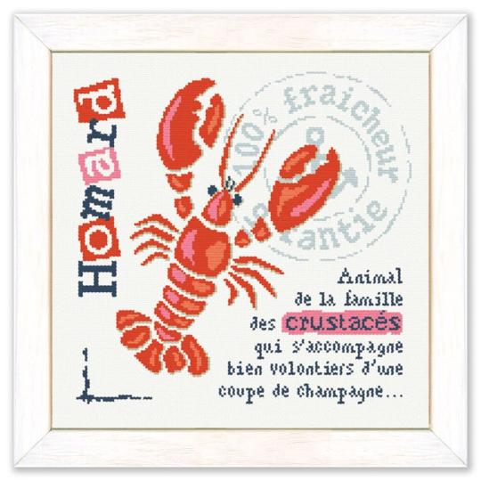 Le Homard - Fiche point de croix - Lilipoints