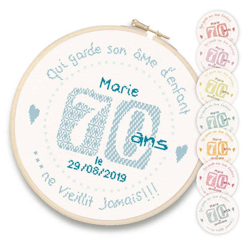 Lilipoints Fiche 70 Ans Anniversaire F016 Univers Broderie