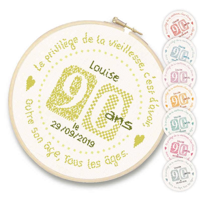 Lilipoints Fiche 90 Ans Anniversaire F018 Univers Broderie