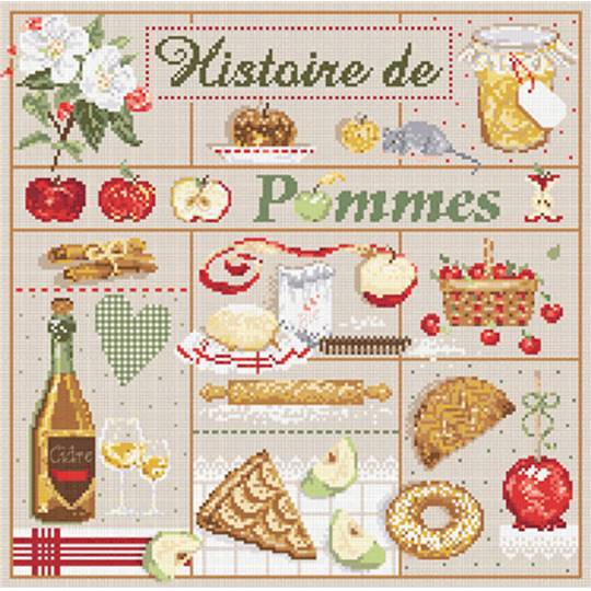 Histoire de Pommes - Fiche Point de Croix - Madame La Fée